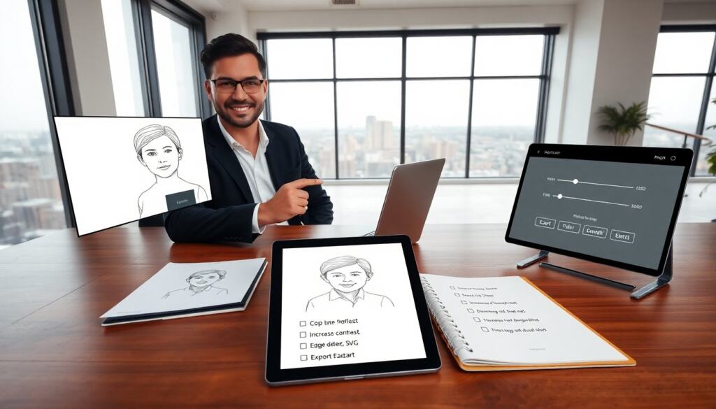 turn photo into line drawing online free